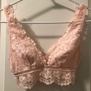 VS XS blush lace bralette